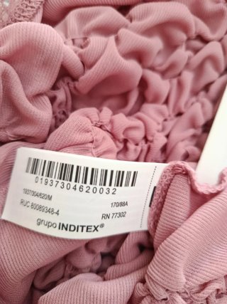 Top Zara Rosa con Lazos y Encaje