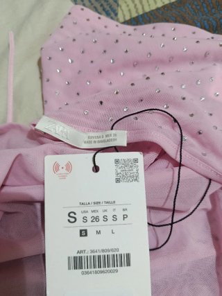 Top Zara Rosa Brillante