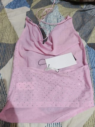Top Zara Rosa Brillante