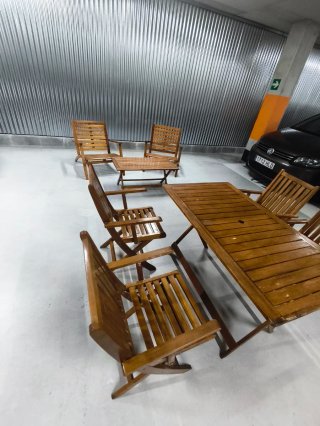 Mesas  , Sillas y sillones  de Jardín Teca Plegabl