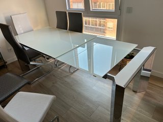 Mesa Comedor Cristal y Metal