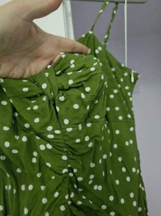 Vestido Zara Mujer Verde Lunares