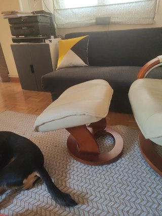 Sillón relax piel y madera