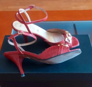 Sandalias Joyca Piel Rojo Cereza Talla 35