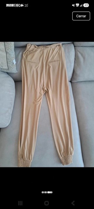 Pantalón culotte beige