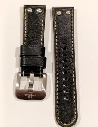 Correa reloj TW Steel Cuero Negro-Amarillo 22mm