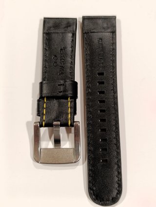 Correa reloj TW Steel Cuero Negro-Amarillo 22mm