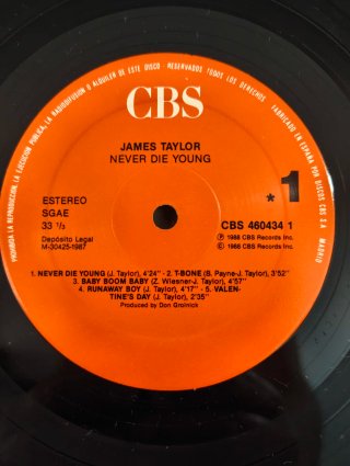 James Taylor Never Die Young LP Vinilo