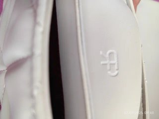 Bolso de fiesta blanco acolchado