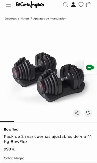 Set pesas Ajustables Bowflex de 4 a 41