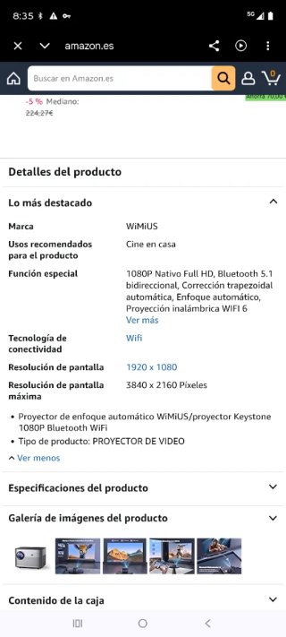 Proyector de Video WIMIUS P64 Gris