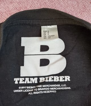 Camisetas JUSTIN BIEBER team stadium talla XS y S