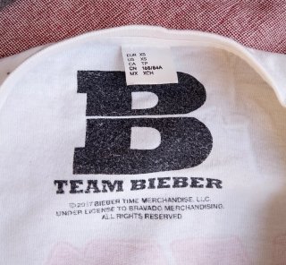 Camisetas JUSTIN BIEBER team stadium talla XS y S
