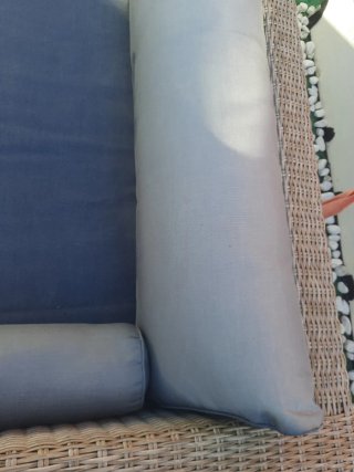Sofá exterior ratán 230cm beige y gris