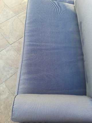 Sofá exterior ratán 230cm beige y gris