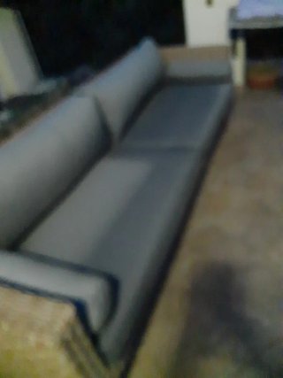 Sofá exterior ratán 230cm beige y gris