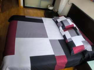 Colcha Verano/Funda Nórdica Gris/Rojo