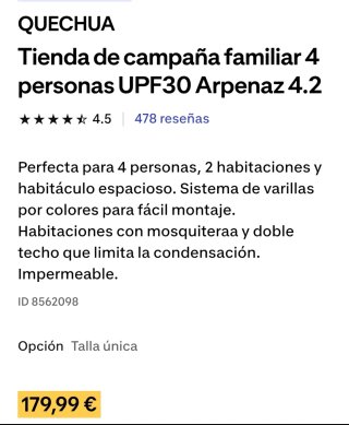 Tienda de campaña Quechua T4.2