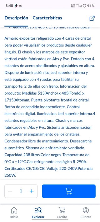 Vitrina Refrigerada para Tartas