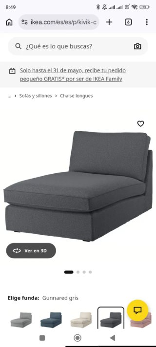 Chaiselongue Kivik Ikea gris