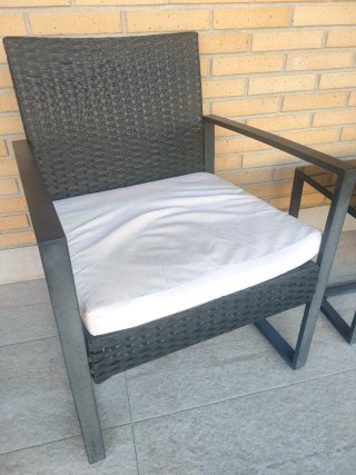 Conjunto terraza sillones + mesita cristal