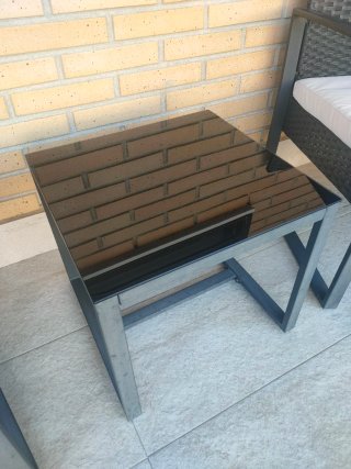 Conjunto terraza sillones + mesita cristal