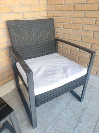Conjunto terraza sillones + mesita cristal