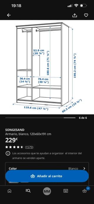Armario SONGESAND IKEA Blanco