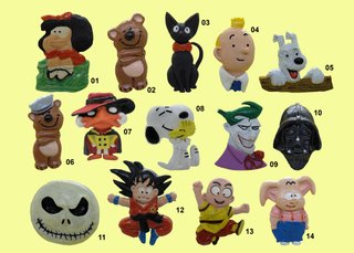 Tintin y Milu Imanes nevera de varios personajes.