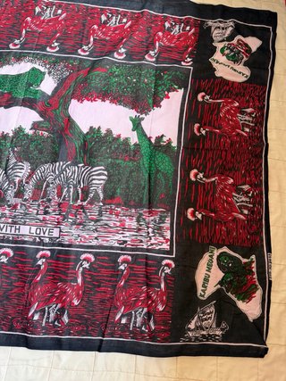 Foulard,pareo "From Africa with Love" nero e rosso