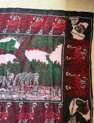 Foulard,pareo "From Africa with Love" nero e rosso