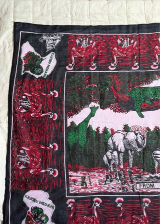 Foulard,pareo "From Africa with Love" nero e rosso