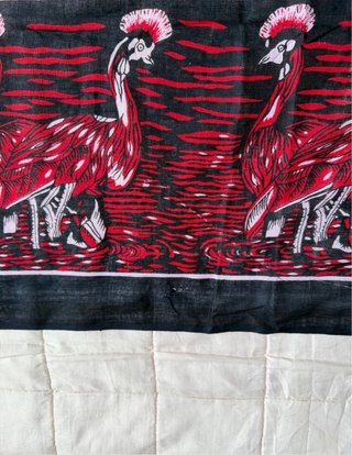 Foulard,pareo "From Africa with Love" nero e rosso