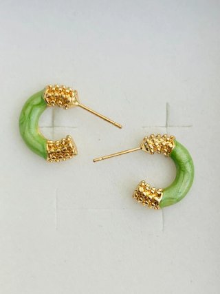 Orecchini vintage donna oro e verde