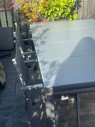 Mesa y 4 Sillas Terraza Gris Mesa 180/240