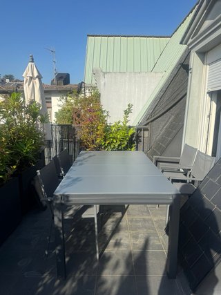 Mesa y 4 Sillas Terraza Gris Mesa 180/240