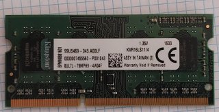 Memoria RAM Kingston 4GB DDR3L 1600MHz 1.35V