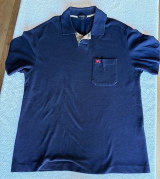 Polo de manga corta azul marino de Burberry