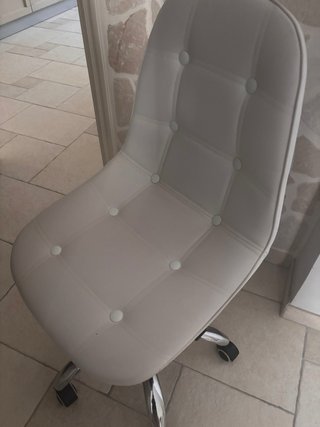 Sedia ufficio pelle bianca girevole