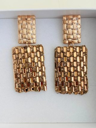 Orecchini donna vintage oro e marrone