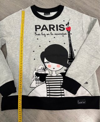 Sudadera Anabel Lee gris con dibujo París