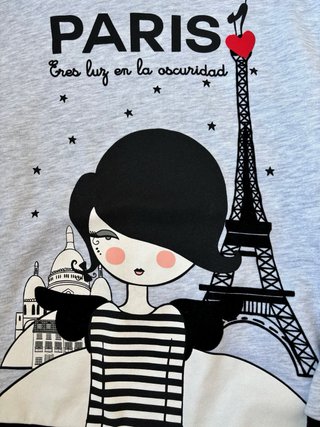 Sudadera Anabel Lee gris con dibujo París