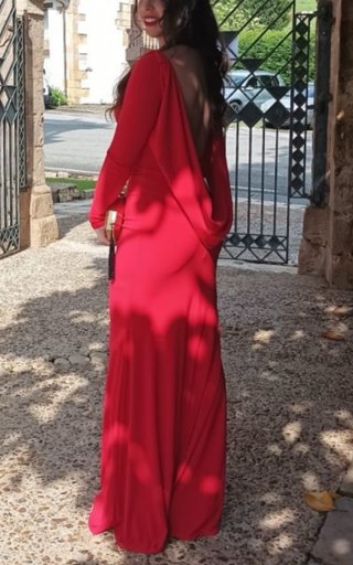 Vestido Rojo Juan Bernal Elegante