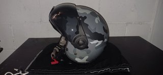 Casco Jet Moto Camuflaje Gris