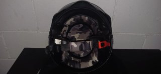 Casco Jet Moto Camuflaje Gris