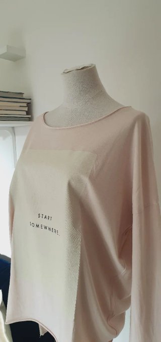 Top Mathilda J rosa/bianco taglia s