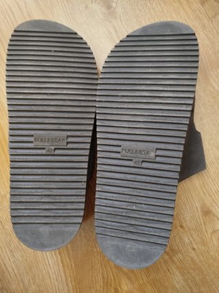 Sandalias de piel hombre grises