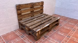 Palet con cojines y fundas exterior