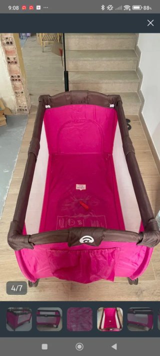 Cuna de viaje Asalvo rosa