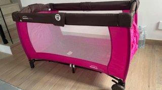 Cuna de viaje Asalvo rosa